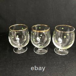 Vintage Irish Shamrock Wine Coffee Liquor Glasses Gold Rim 15 Piece Set