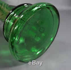 Vintage Italian Chianti Wine 31'' Green Glass Bottle Beautiful Woman in dress