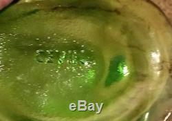 Vintage Italian Glass CHIANTI Wine Decanter Green SNAIL Bottle 32 Cevin 3 liter