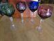 Vintage Jewel Colored Mouth blown/cut Crystal Wine Glass's German Never been use