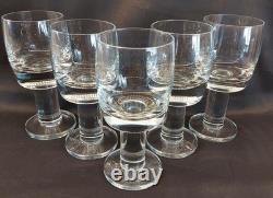 Vintage Krosno Thor Thick Glass Wine Goblet Set of 5 SVEND JENSEN 7