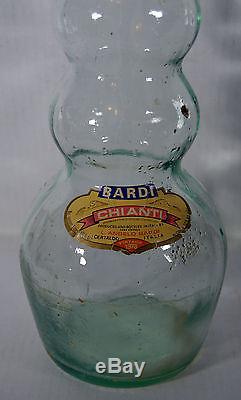 Vintage Large 31 Chianti Bardi Italy Glass Art Bottle Home Decor