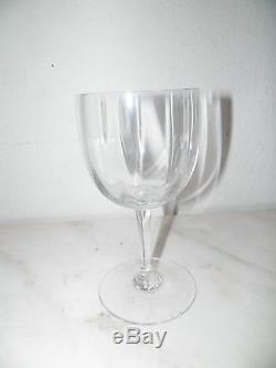 Vintage Large Baccarat Crystal Montaigne Optic Wine Glass 7 Tall Set Of Five