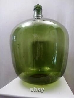 Vintage Large Green Glass Demijohn Carboy Wine Bottle Antique Jug Collectibles1