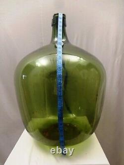 Vintage Large Green Glass Demijohn Carboy Wine Bottle Antique Jug Collectibles1