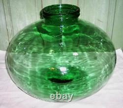 Vintage Large Italian Glass Green Demijohn Bottle Jar 18 X 12-1/2