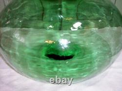 Vintage Large Italian Glass Green Demijohn Bottle Jar 18 X 12-1/2