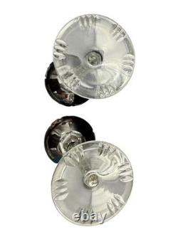 Vintage Lausitzer Crystal Cut to Clear Ruby Wine Goblet Glasses Grapes Set of 4