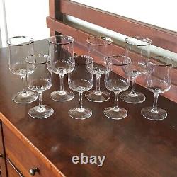 Vintage Lenox Desire Platinum Crystal Glasses, Set Of 16 (8) Wine & (8) Water