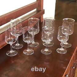 Vintage Lenox Desire Platinum Crystal Glasses, Set Of 16 (8) Wine & (8) Water