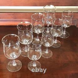 Vintage Lenox Desire Platinum Crystal Glasses, Set Of 16 (8) Wine & (8) Water