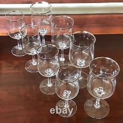 Vintage Lenox Desire Platinum Crystal Glasses, Set Of 16 (8) Wine & (8) Water