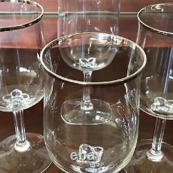 Vintage Lenox Desire Platinum Crystal Glasses, Set Of 16 (8) Wine & (8) Water