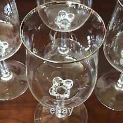 Vintage Lenox Desire Platinum Crystal Glasses, Set Of 16 (8) Wine & (8) Water