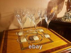 Vintage Lenox Germany Firelight Full Lead Crystal Set Of 6 Wine GlassesNEW