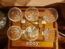 Vintage Lenox Germany Firelight Full Lead Crystal Set Of 6 Wine GlassesNEW