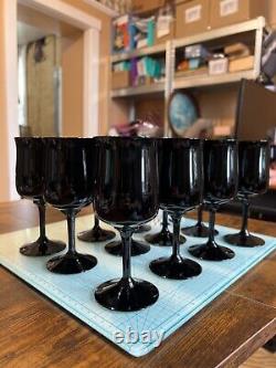 Vintage Lenox Midnight Mood Wine Glasses Set of 12, Pre-owned VG Condition