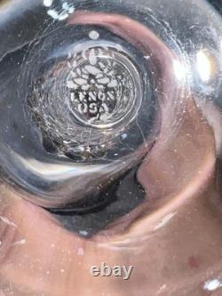 Vintage Lenox USA Crystal Wine Glasses Set of 5 Gold Rim Swirl Stem Elegant