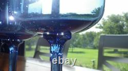 Vintage Lenox Wine Glasses-Blue Mist Expression 4 9 ounce stems EUC Elegant