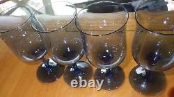 Vintage Lenox Wine Glasses-Blue Mist Expression 4 9 ounce stems EUC Elegant