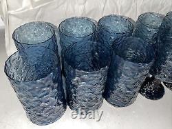 Vintage Lenox crystal blue tumbler glasses wine glasses set of 12 Hand blown
