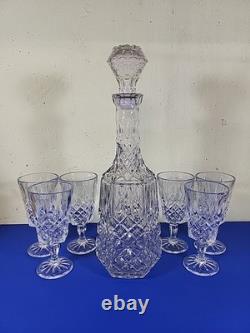 Vintage Libbey CAMBRIDGE WINE SET Crystal Pressed Glass 1 L Decanter 6oz Glasses