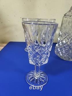 Vintage Libbey CAMBRIDGE WINE SET Crystal Pressed Glass 1 L Decanter 6oz Glasses