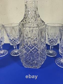 Vintage Libbey CAMBRIDGE WINE SET Crystal Pressed Glass 1 L Decanter 6oz Glasses