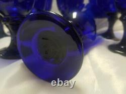 Vintage Libbey Deep Cobalt Blue Water / Wine Goblets. Set of 12 with Carrier