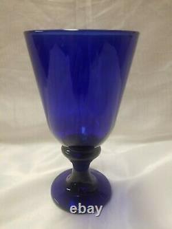 Vintage Libbey Deep Cobalt Blue Water / Wine Goblets. Set of 12 with Carrier