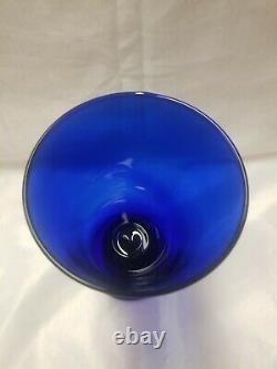 Vintage Libbey Deep Cobalt Blue Water / Wine Goblets. Set of 12 with Carrier