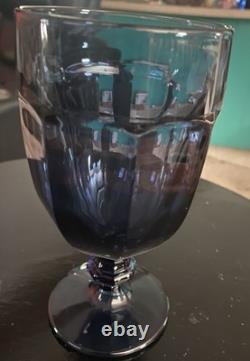 Vintage Libbey Duratuff Cobalt Stemware Wine Glasses Set of 11 Used