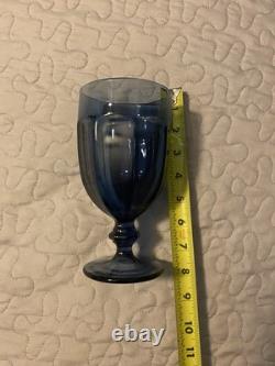 Vintage Libbey Duratuff Cobalt Stemware Wine Glasses Set of 11 Used