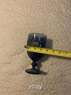 Vintage Libbey Duratuff Cobalt Stemware Wine Glasses Set of 11 Used