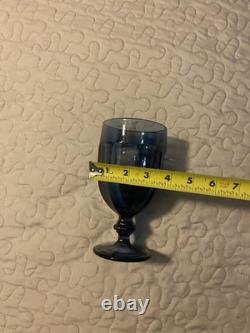 Vintage Libbey Duratuff Cobalt Stemware Wine Glasses Set of 11 Used