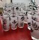 Vintage Libbey Frosted Leaf Design Bar Ware Water Wine Glasses Set Of 18 Silver
