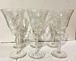 Vintage Libbey Long Stem Crystal Wine Glasses Set Of 6 8oz
