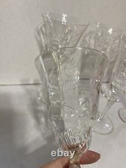 Vintage Libbey Long Stem Crystal Wine Glasses Set Of 6 8oz
