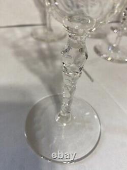 Vintage Libbey Long Stem Crystal Wine Glasses Set Of 6 8oz