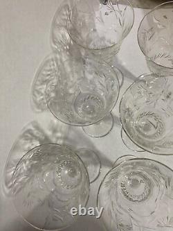 Vintage Libbey Long Stem Crystal Wine Glasses Set Of 6 8oz