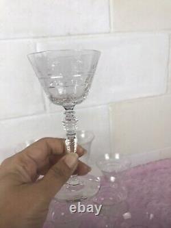 Vintage Libbey Rock Sharpe Crystal Normandy Wine/ Cocktail/ Sorbet Glasses Sets