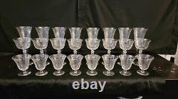 Vintage Libbey Rock Sharpe Fernwood Crystal Wine Glasses Stems #2010-2