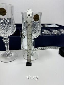 Vintage Longchamp Cristal d'Arques Crystal France 8 Lg. 8 Lg. Wine Glasses (b80)