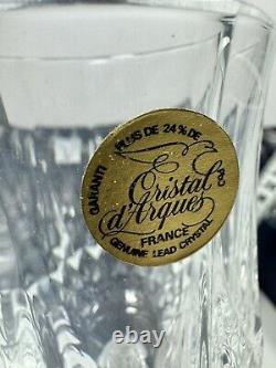 Vintage Longchamp Cristal d'Arques Crystal France 8 Lg. 8 Lg. Wine Glasses (b80)