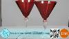 Vintage Longchamp Red Crystal Wine Glasses 25th Anniversary Pair