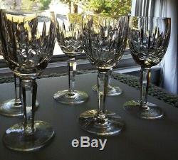 Vintage Lot 6 Beautiful Waterford Crystal Kildare 6 1/2 Wine Glasses Old Mark