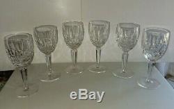 Vintage Lot 6 Beautiful Waterford Crystal Kildare 6 1/2 Wine Glasses Old Mark