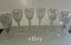 Vintage Lot 6 Beautiful Waterford Crystal Kildare 6 1/2 Wine Glasses Old Mark