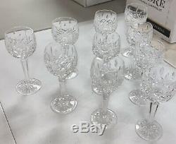 Vintage Lot of 10 Crystal Waterford Goblet Wine Glasses 7.5 Quality Stamped