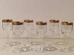 Vintage Lot of 6 Lenox Autumn Wide Gold Encrusted Band Wine Glass 7 1/4 Inch